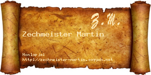 Zechmeister Martin névjegykártya